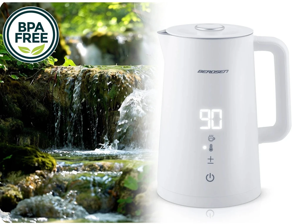 Elektrinis virdulys Berdsen BD-709 2200W 1,7L su liečiamu valdymo skydeliu ir temperatūros reguliavimu, baltas