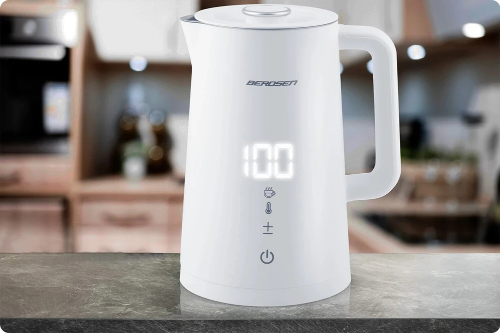 Elektrinis virdulys Berdsen BD-709 2200W 1,7L su liečiamu valdymo skydeliu ir temperatūros reguliavimu, baltas