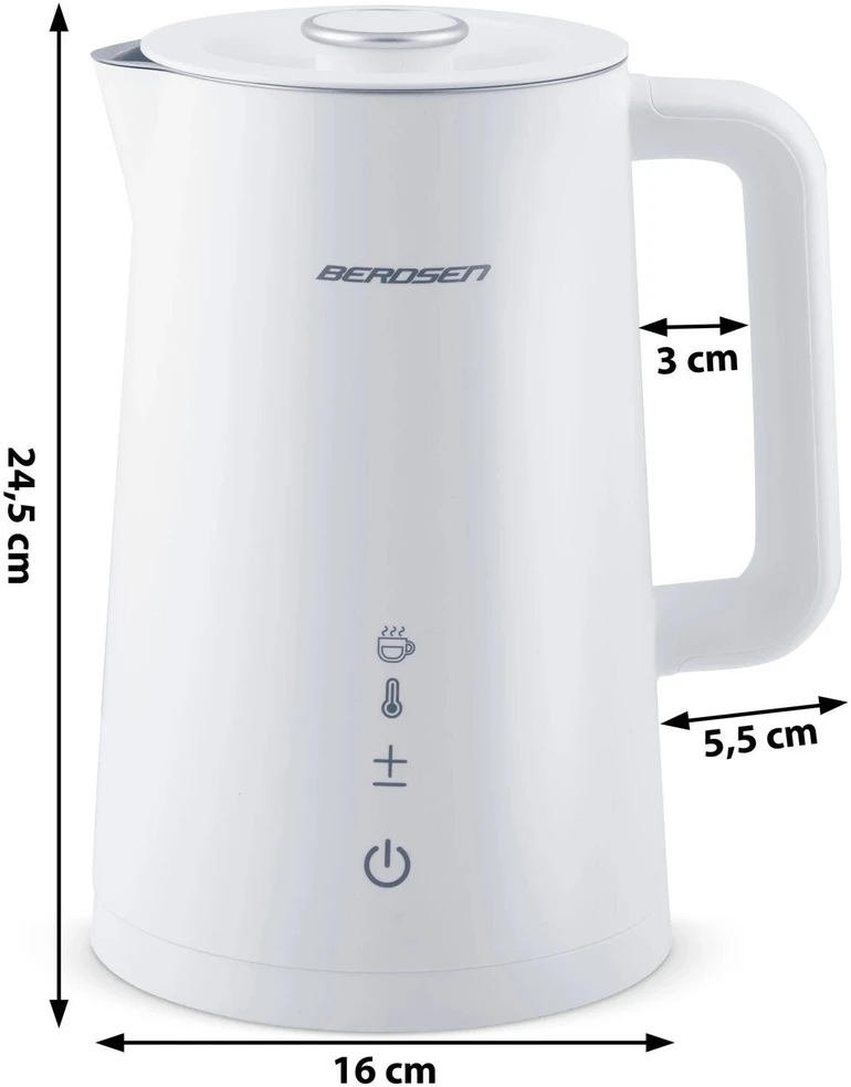 Elektrinis virdulys Berdsen BD-709 2200W 1,7L su liečiamu valdymo skydeliu ir temperatūros reguliavimu, baltas