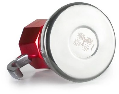 Espreso kavinukas IBILI 627903 Elba 3 puodeliams 150 ml, aliuminis ir nerūdijantysis plienas, tinka indukcijai, raudonas