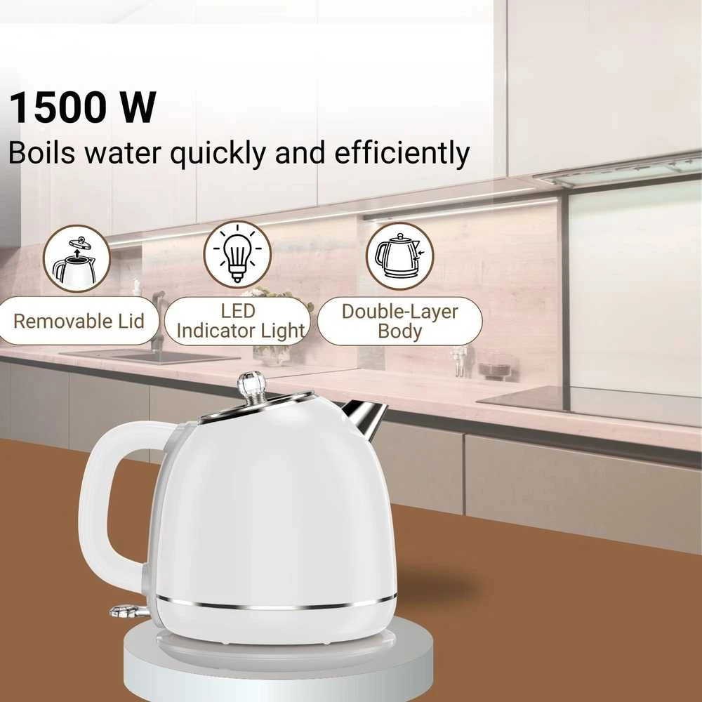 Elektrinis virdulys FIT2 YD-1831 1.7L 1500W dvigubų sienelių, neįkaistantis, baltas