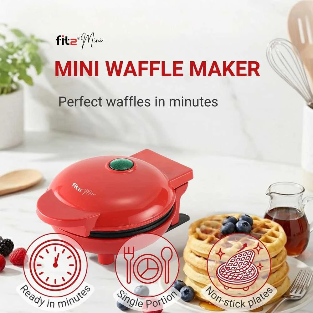 Vaflinė Mini vaflių keptuvė FIT2 SL-202 350W, neprideganti danga, kompaktiška