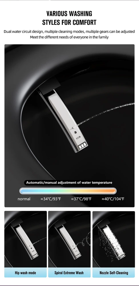 FIT2 Smart Home išmanusis klozetas T9013 — bidė klozetas su šildoma sėdyne, automatiniu dangčiu, šilto oro džiovintuvu