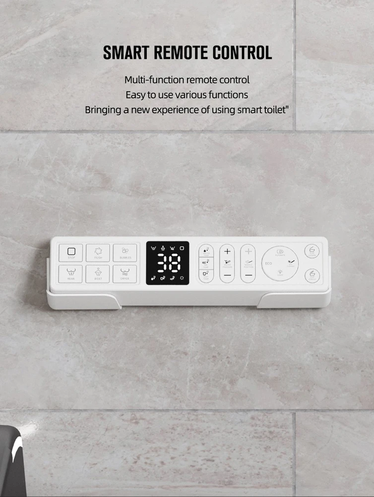 FIT2 Smart Home išmanusis klozetas T9013 — bidė klozetas su šildoma sėdyne, automatiniu dangčiu, šilto oro džiovintuvu