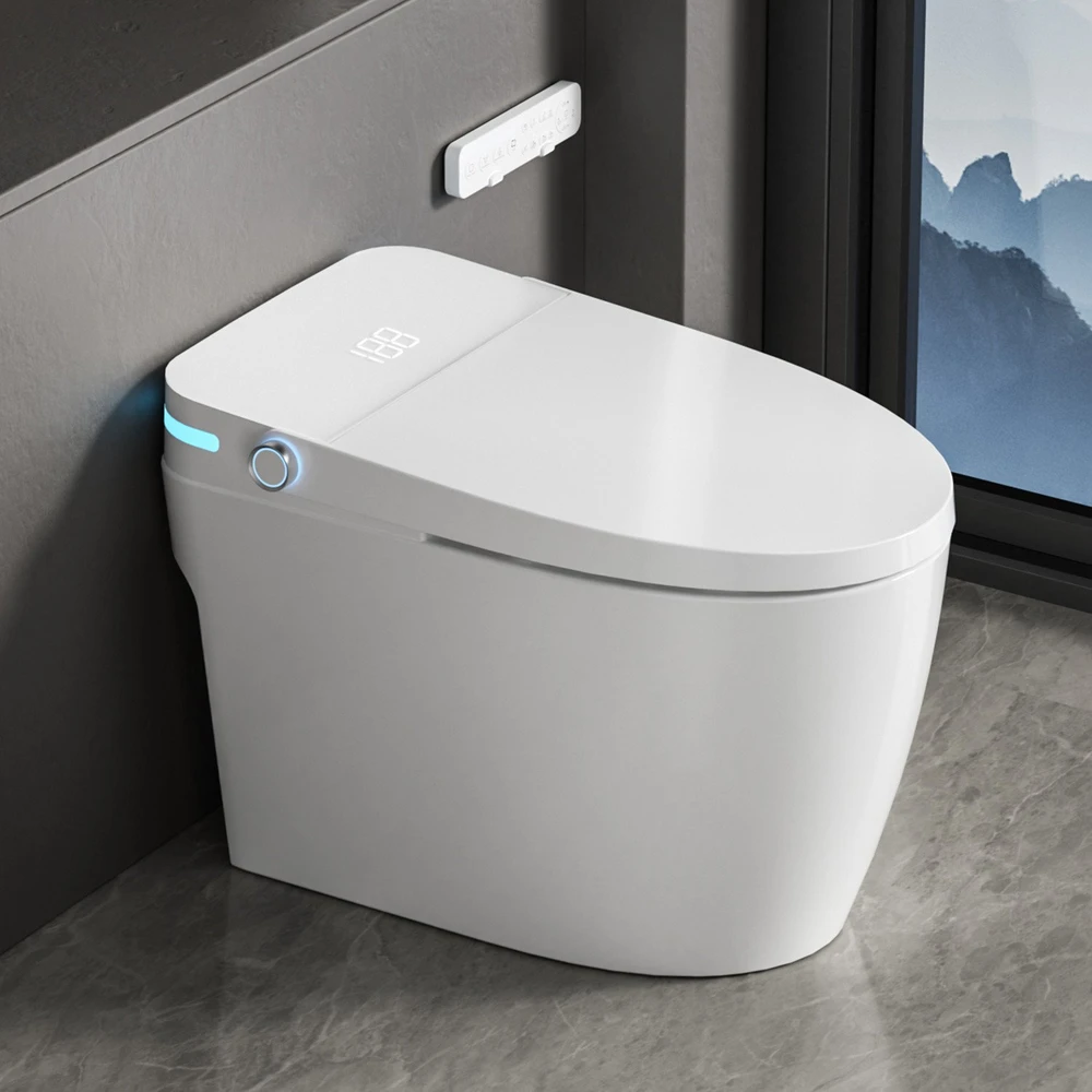 Grindinis išmanusis klozetas FIT2 SmartHome T9008 su bide, šildoma sėdyne, šilto oro džiovintuvu ir UV savaiminiu išsivalymu