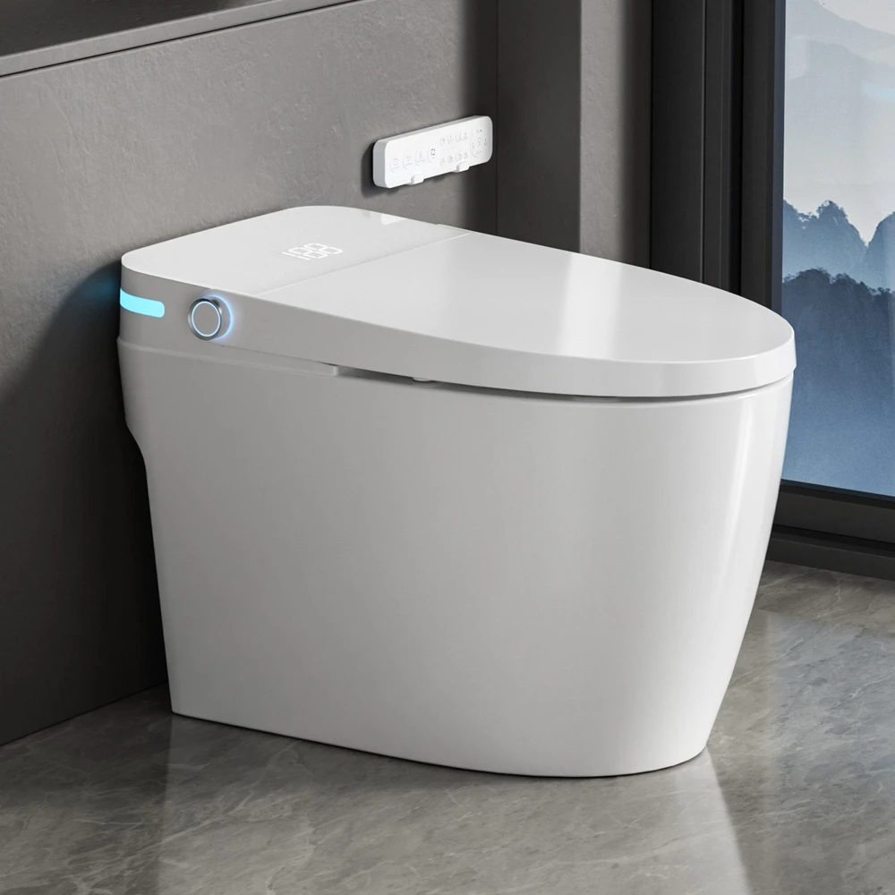 Grindinis išmanusis klozetas FIT2 SmartHome T9008 su bide, šildoma sėdyne, šilto oro džiovintuvu ir UV savaiminiu išsivalymu