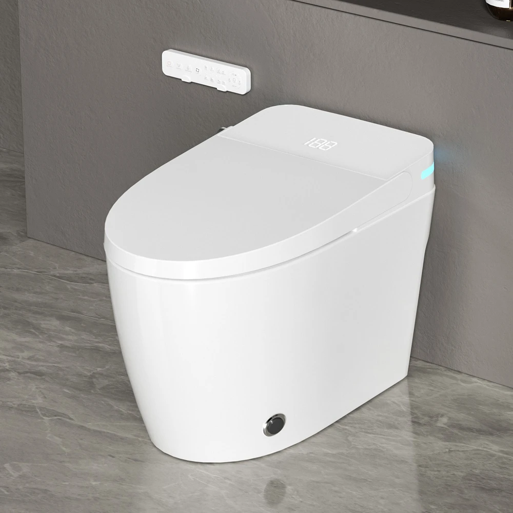 Grindinis išmanusis klozetas FIT2 SmartHome T9008 su bide, šildoma sėdyne, šilto oro džiovintuvu ir UV savaiminiu išsivalymu