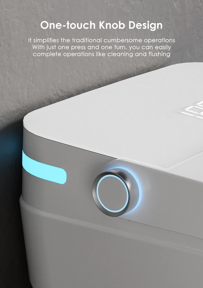 Grindinis išmanusis klozetas FIT2 SmartHome T9008 su bide, šildoma sėdyne, šilto oro džiovintuvu ir UV savaiminiu išsivalymu
