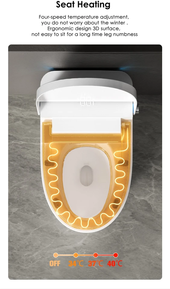 Grindinis išmanusis klozetas FIT2 SmartHome T9008 su bide, šildoma sėdyne, šilto oro džiovintuvu ir UV savaiminiu išsivalymu