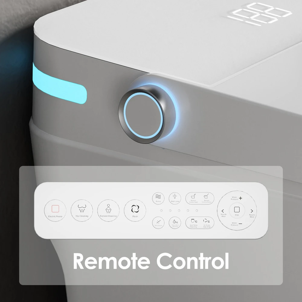 Grindinis išmanusis klozetas FIT2 SmartHome T9008 su bide, šildoma sėdyne, šilto oro džiovintuvu ir UV savaiminiu išsivalymu