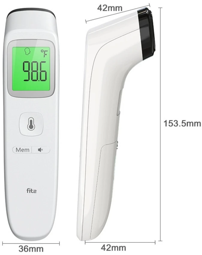 Infraraudonųjų spindulių termometras FIT2 Meditech, bekontaktis, kaktos ir objektų
