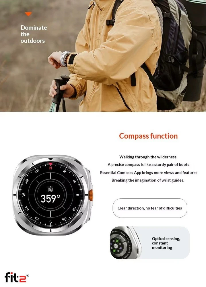 Išmanusis laikrodis FIT2 HD8 Ultra, juodas