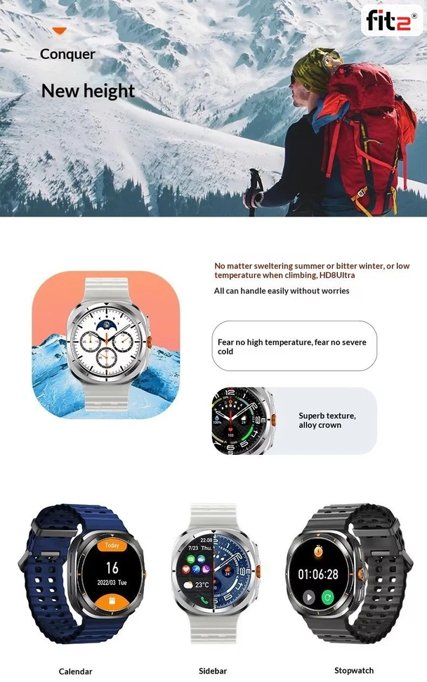 Išmanusis laikrodis FIT2 HD8 Ultra, mėlynas