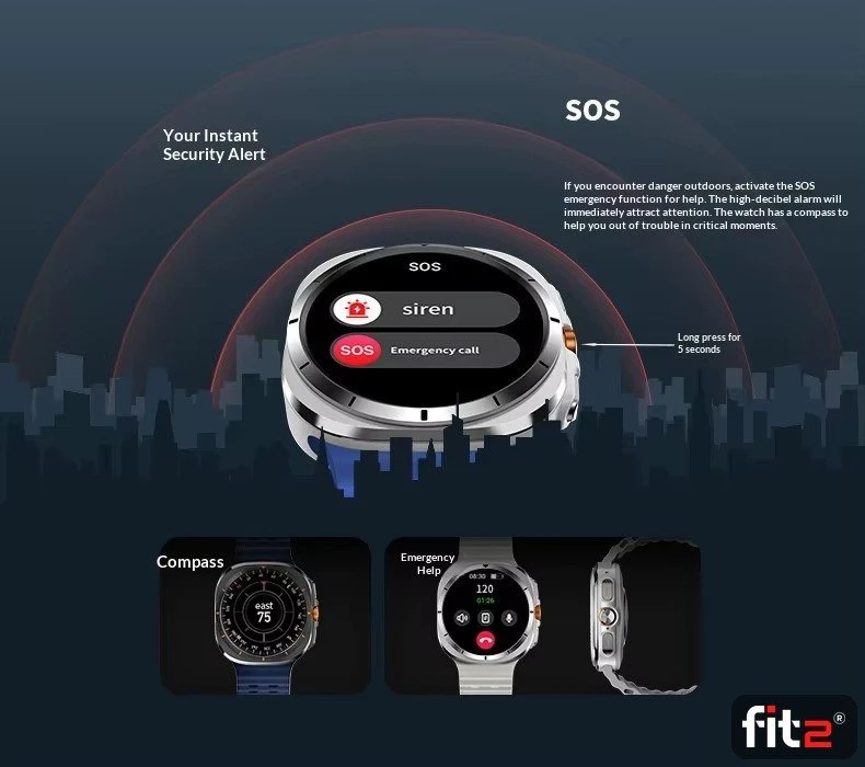 Išmanusis laikrodis FIT2 HD8 Ultra, mėlynas