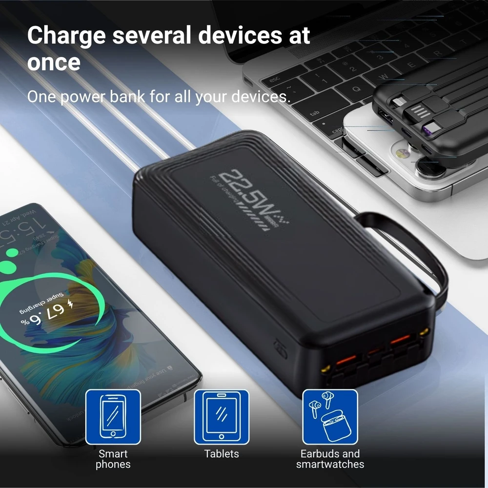 Išorinė baterija FIT2 DX503 30000 mAh, 22.5W greitas įkrovimas
