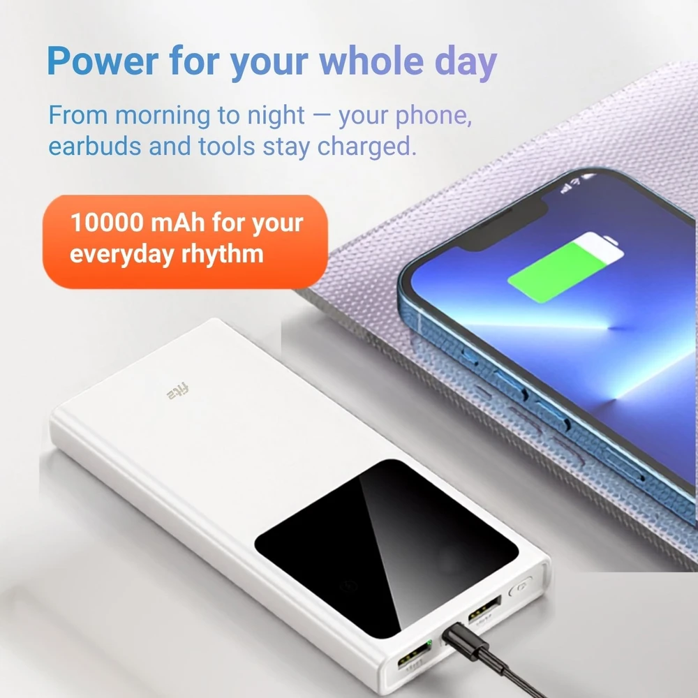 Išorinė baterija FIT2 DX95 10000 mAh, 22.5W greitas įkrovimas