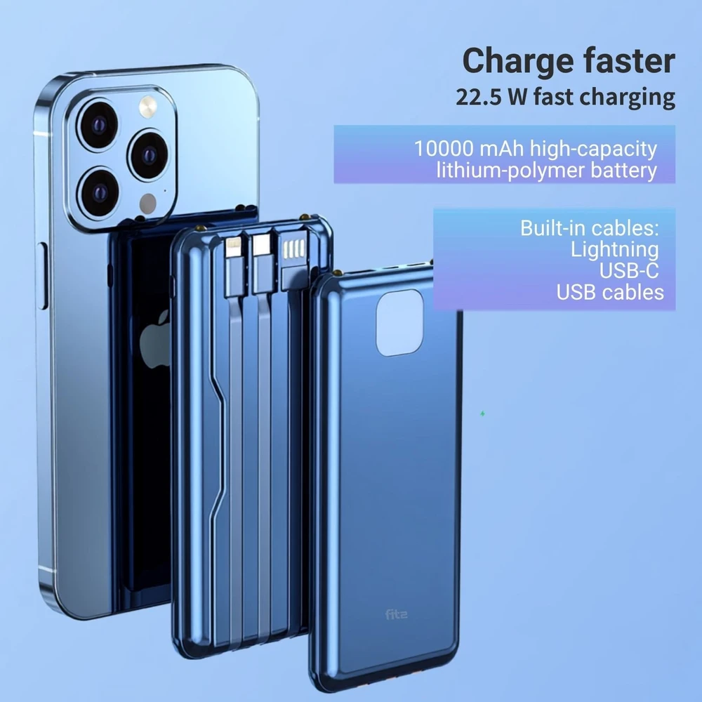 Išorinė baterija FIT2 DX99 10000 mAh, 22.5W greitas įkrovimas