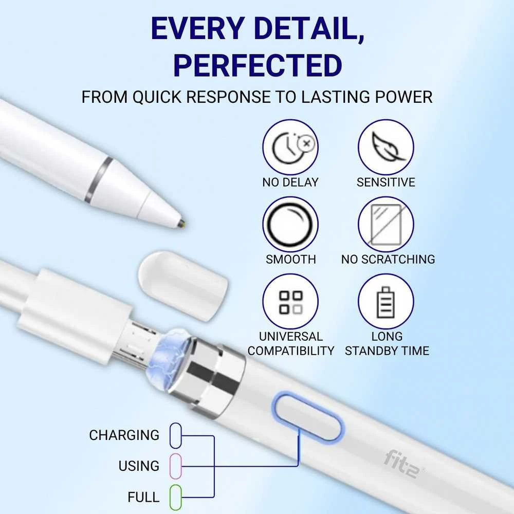 Aktyvus jutiklinis rašiklis FIT2 S3 PRO, 1,5 mm varinė galvutė, USB, 8-10 h
