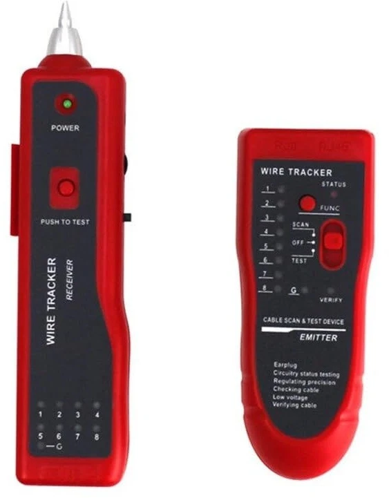 Kabelių ieškiklis ir testeris FIT2 BJ-2026 tinklo ir telefono laidams, su dėklu
