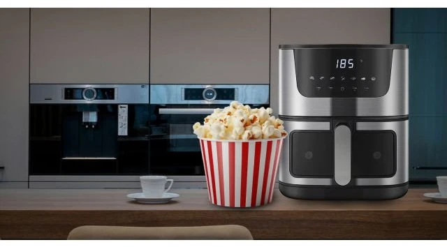Karšto oro gruzdintuvė RETOO OR1102-R 6,5L 1800W su 10 programų ir LCD jutikliniu ekranu