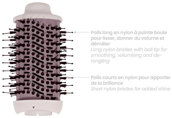 Karšto oro plaukų formavimo šepetys Livoo DOS211 2 viename, 1200 W, 3 režimai, violetinis