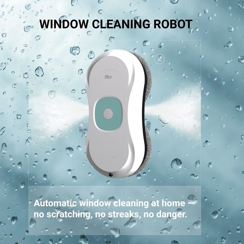 Langų valymo robotas FIT2 RoboClean FITRN201 su 3000 Pa trauka, 2 vandens purkštukai