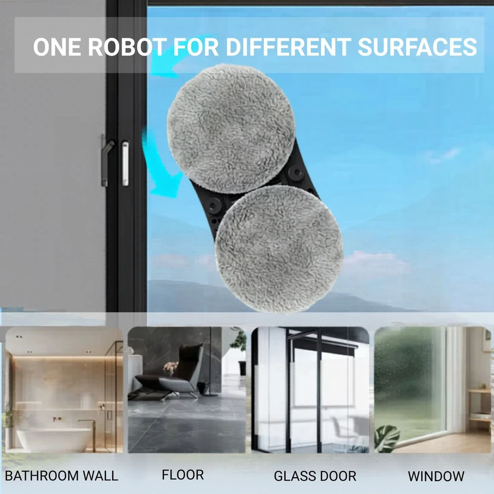 Langų valymo robotas FIT2 RoboClean FITRN201 su 3000 Pa trauka, 2 vandens purkštukai