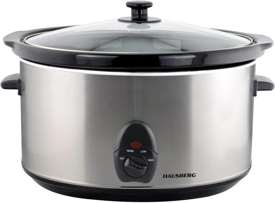 Hausberg HB-1300 lėto virimo puodas su stikliniu dangčiu