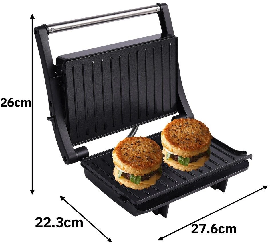 Panini keptuvė ir kontaktinis grilis SL-106, 1000 W, nepridegančios plokštės, juoda