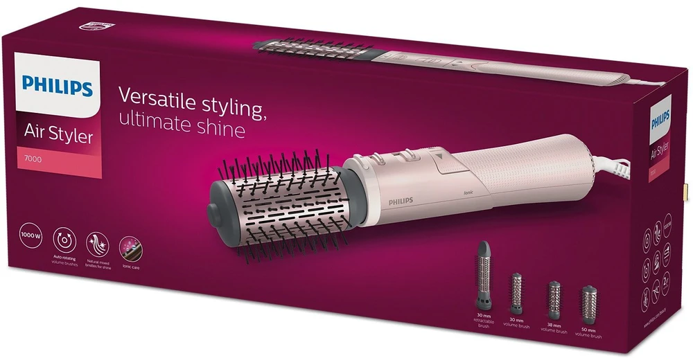 Plaukų formavimo šepetys Philips 7000 Series BHA735/00, 1000 W, 4 antgaliai