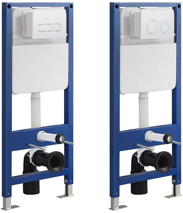 Potinkinis WC rėmas su bakeliu pakabinamiems klozetams FIT2 H02, 1080×510×80 mm, su dvigubo nuleidimo mygtuku
