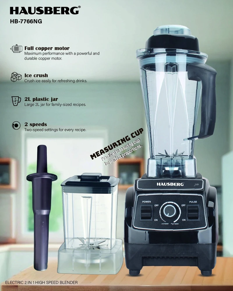 Profesionalus didelio greičio trintuvas Hausberg HB-7766NG, 2L, 1500 W