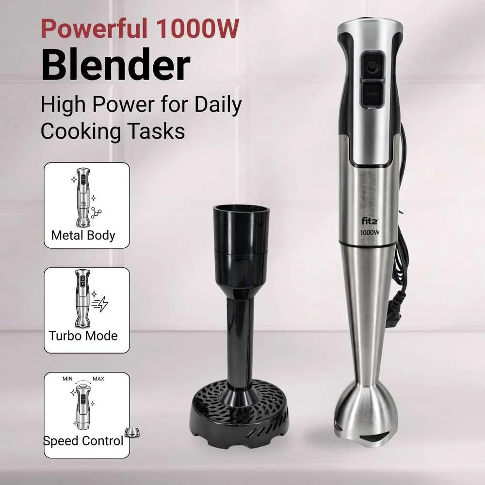 Rankinis trintuvas FIT2 Perfect Cook 1000W, 15000 aps./min, Turbo, su bulvių trintuvu