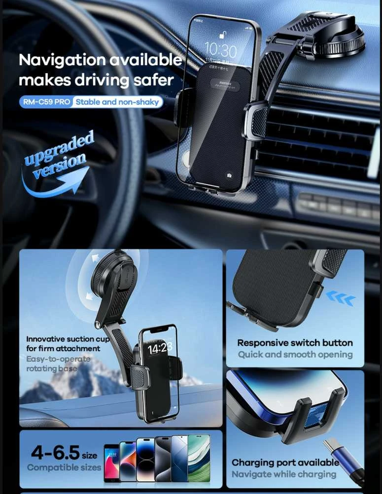 Automobilinis telefono laikiklis REMAX RM-C59 PRO