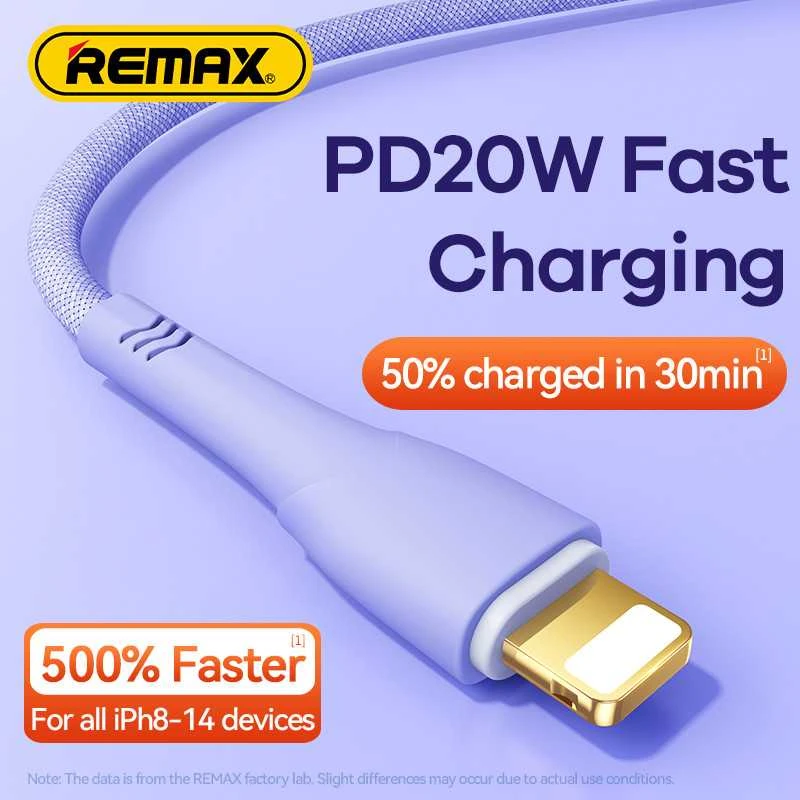 Greito įkrovimo kabelis REMAX RC-C063 20W PD USB-C į Lightning, 1.2m: Spalva - Mėlyna