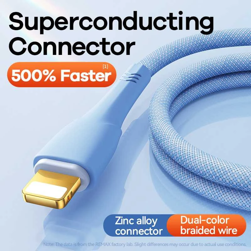 Greito įkrovimo kabelis REMAX RC-C063 20W PD USB-C į Lightning, 1.2m: Spalva - Mėlyna
