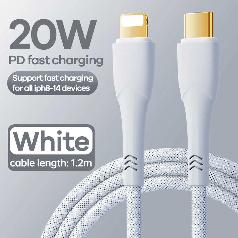 USB-C laidas su Lightning Remax Bosu, 1.2 m, 20 W (baltas)
