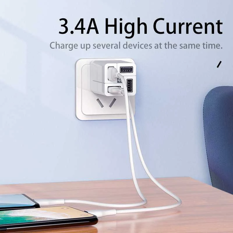 Sieninis įkroviklis Remax, RP-U43, 4x USB, 3.4A (juodas)