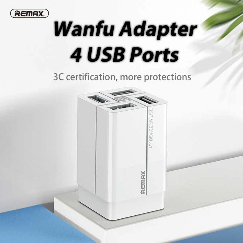 Sieninis įkroviklis Remax, RP-U43, 4x USB, 3.4A (juodas)