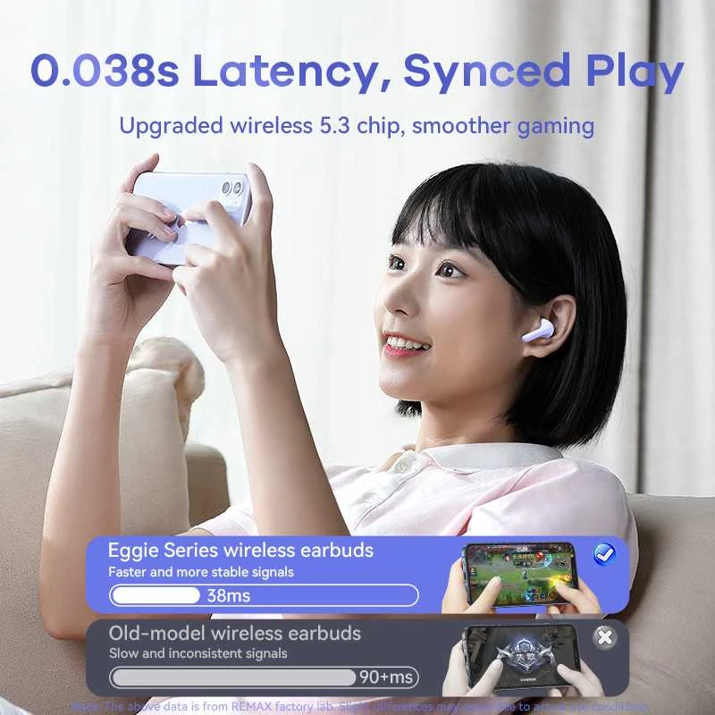 Belaidės TWS ausinės REMAX CozyBuds 1 Bluetooth 5.3: Spalva - Sierra Mėlyna