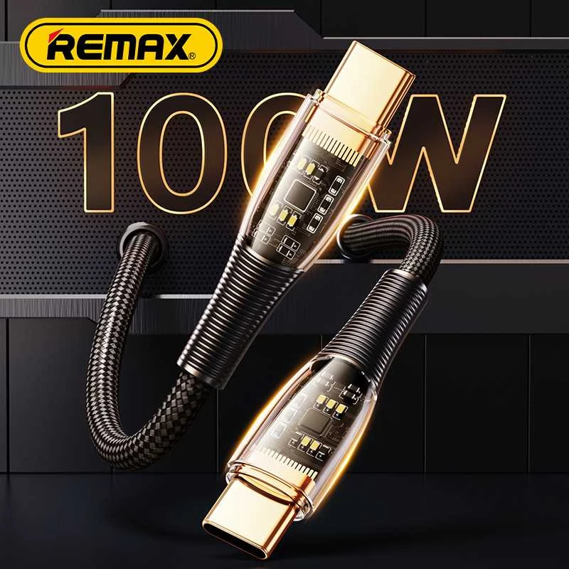 USB-C laidas USB-C Remax Explore, RC-C062, 1,2 m, 100 W, (baltas)