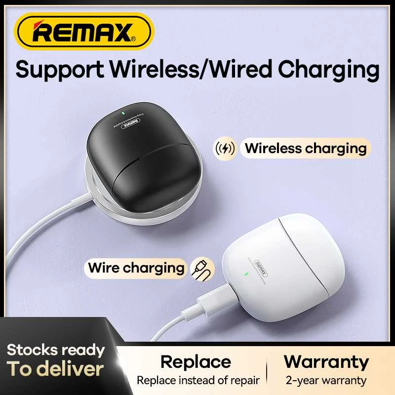 Belaidės TWS ausinės REMAX CozyBuds W5 Bluetooth 5.3 su belaidžiu įkrovimo dėklu: Spalva - Balta