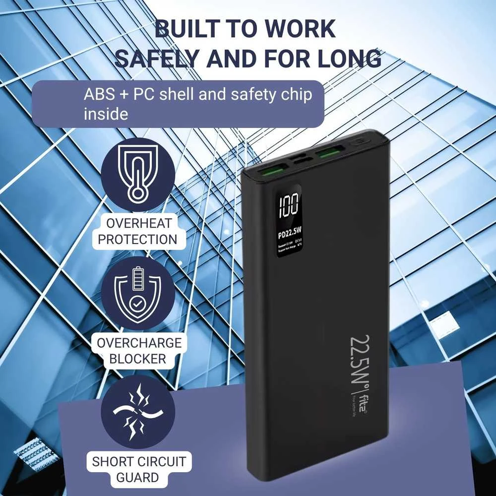 Remax Greitojo įkrovimo išorinė baterija FIT2 K7 10000mAh 22.5W PD su USB-C, juoda