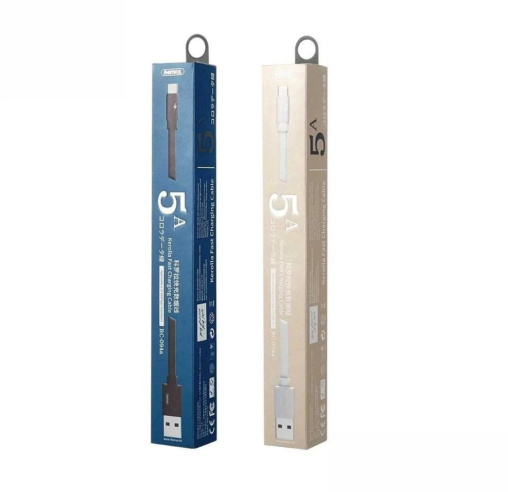 Remax Kerolla duomenų kabelis RC-094a 2m (USB – Type C): Spalva - Juoda