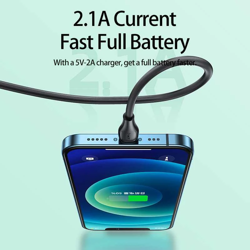 USB laidas Lightning Remax Lesu Pro, 2.1A, 1m (juodas)