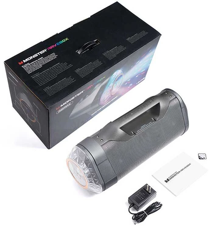 Nešiojamas belaidis garsiakalbis REMAX MONSTER RB-H30 15600mAh su NFC ir LED šviesomis: Spalva - Pilka