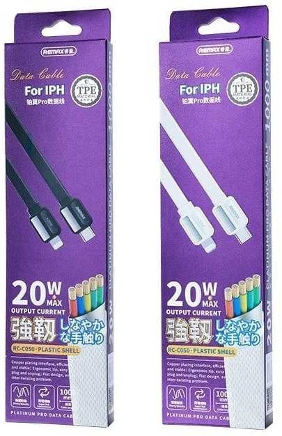 Laidas USB-C-lightning Remax Platinum Pro, RC-C050, 20W (juodas)