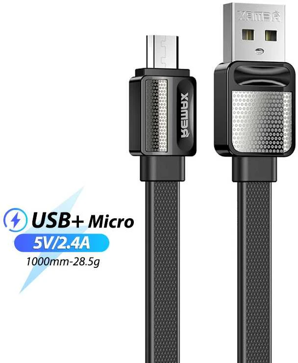 USB laidas Micro Remax Platinum Pro, 1m (juodas)