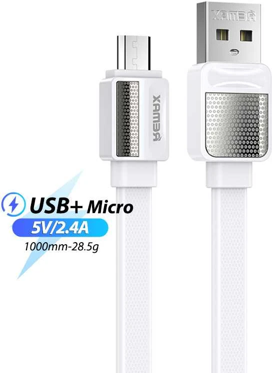 USB laidas Micro Remax Platinum Pro, 1m (baltas)