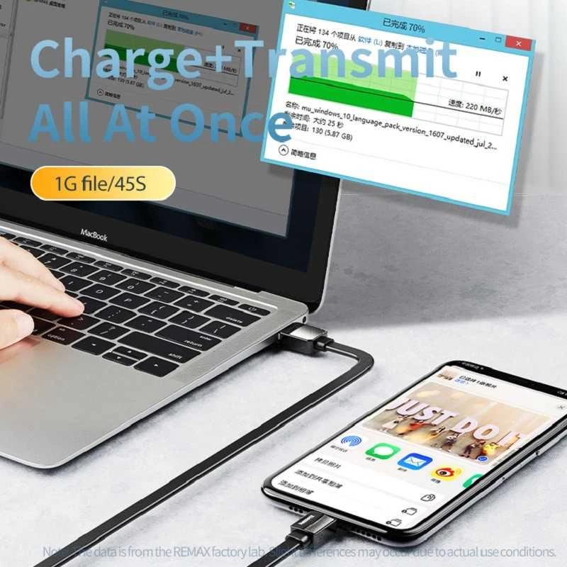 USB-C Remax Platinum Pro laidas, 1m (baltas)